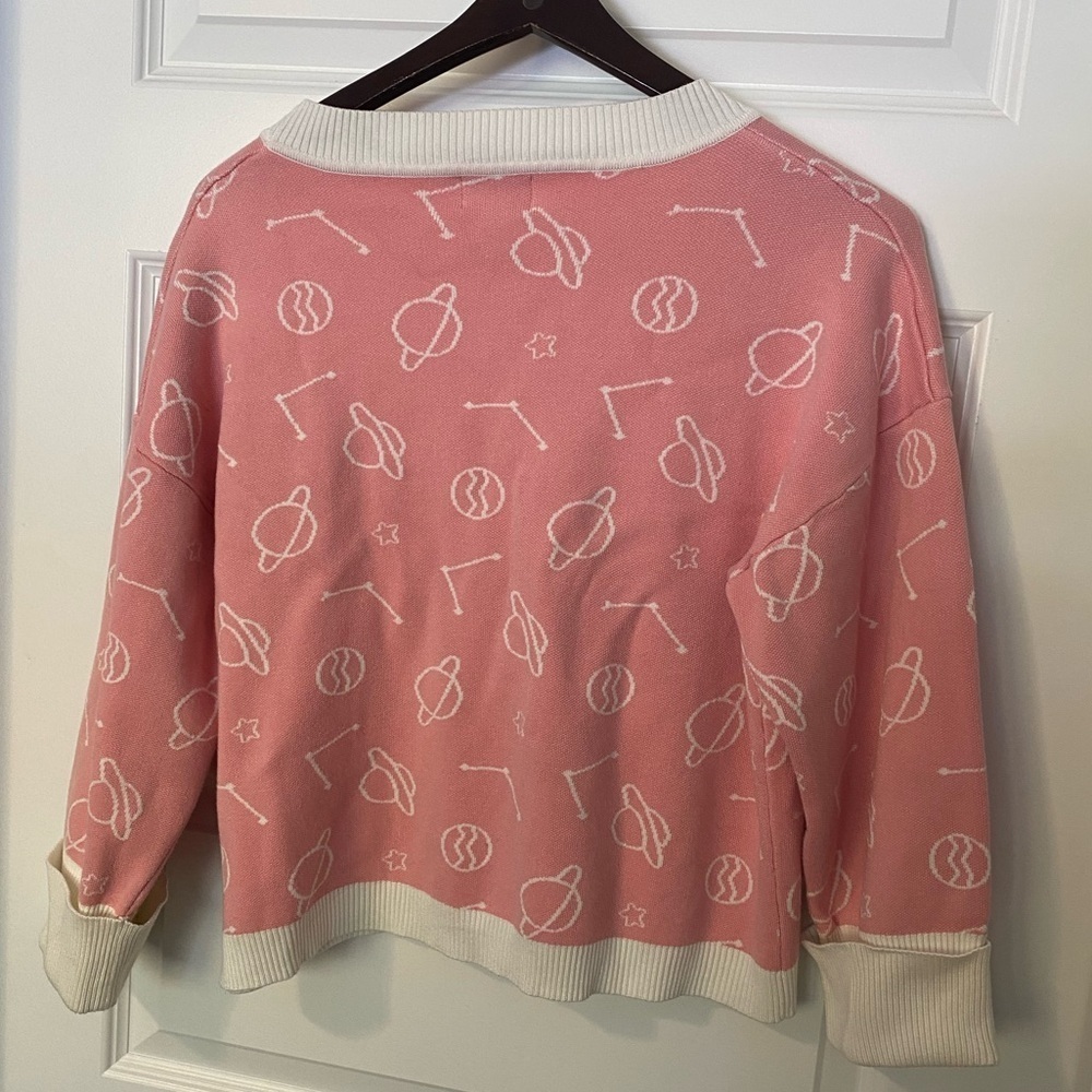 Like NEW Pusheen Cat Pink White Cardigan Sweater Size XL/1X Hello Kitty - Picture 2 of 8